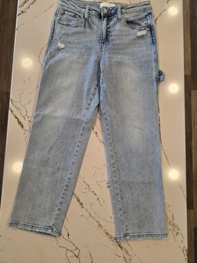 Vervet Blue Womens Light Wash Blue Jeans, Carpenter Style, Size 28, Inseam 26 In